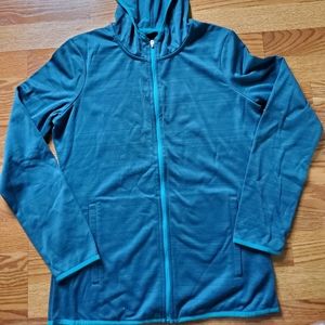 Hooded active zip up fleece top